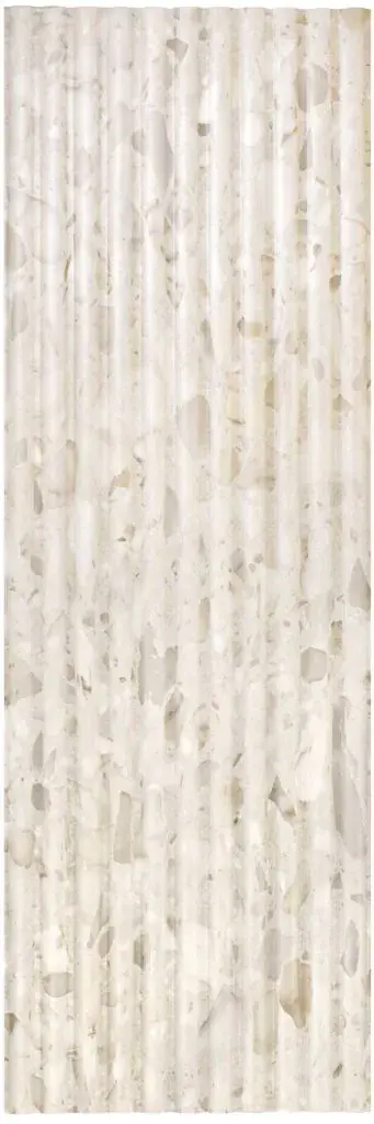 Керамогранит Fluted Terrazo Beige 120x40 рельеф
