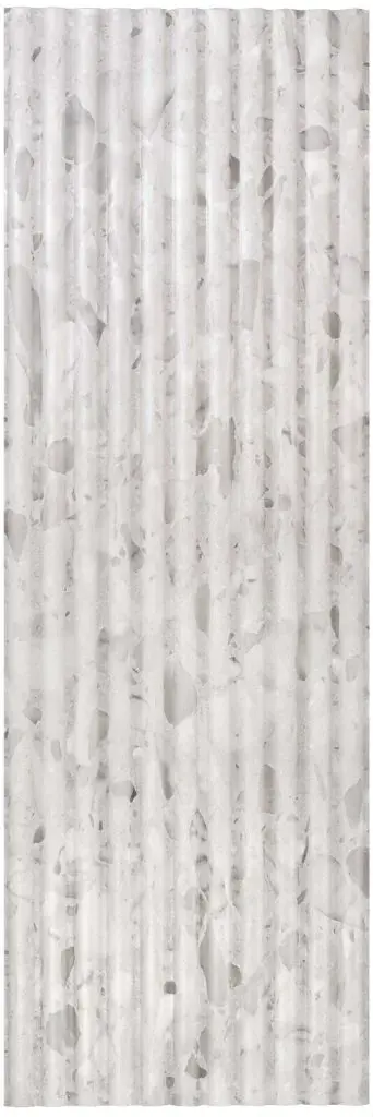 Керамогранит Fluted Terrazo White 120x40 рельеф