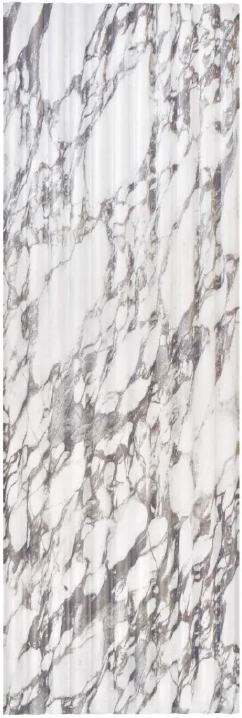 Керамогранит Fluted Calacatta Viola 120x40 рельеф